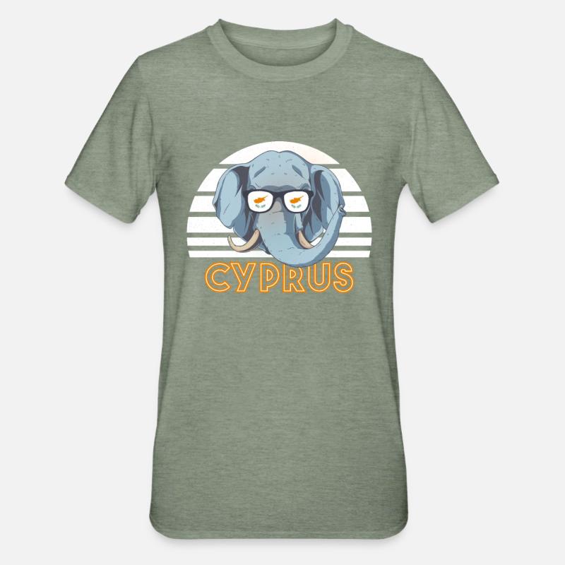 Zypern - Unisex Polycotton T-Shirt - Militärgrün meliert