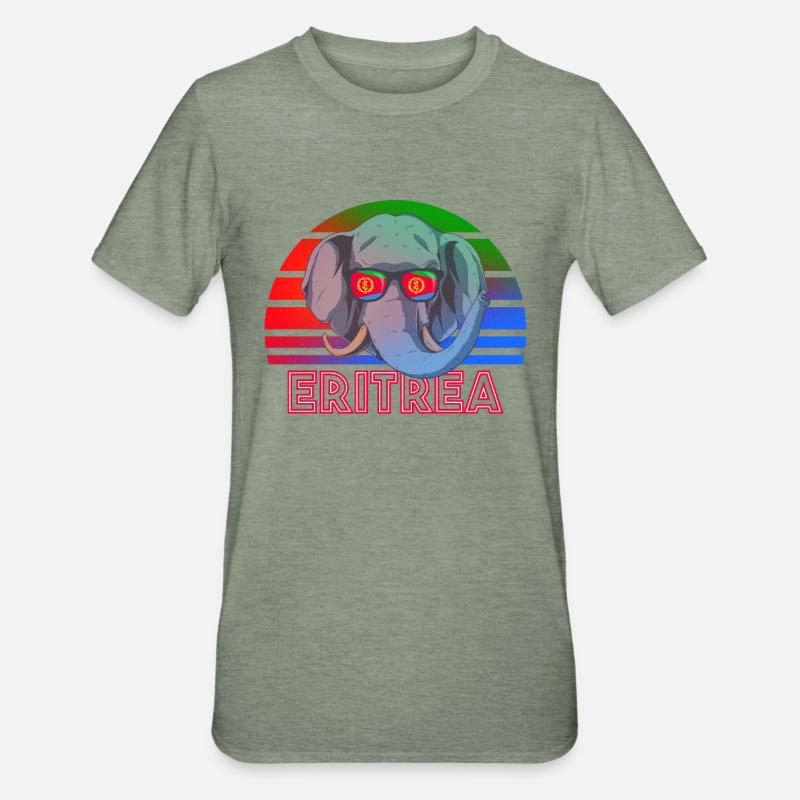 Erythrée - T-shirt polycoton Unisexe - vert kaki chiné