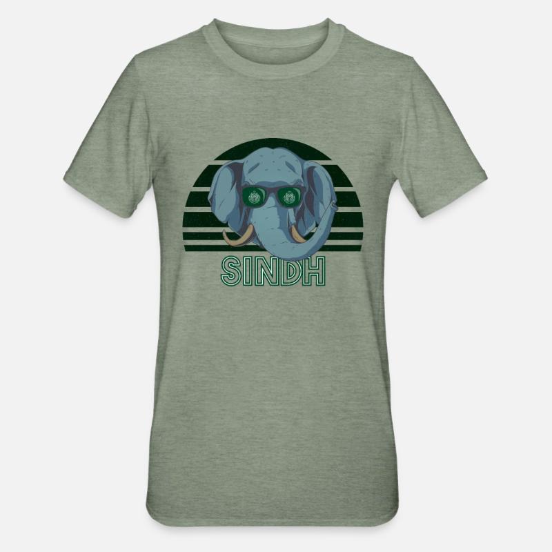 Sindh - T-shirt polycoton Unisexe - vert kaki chiné