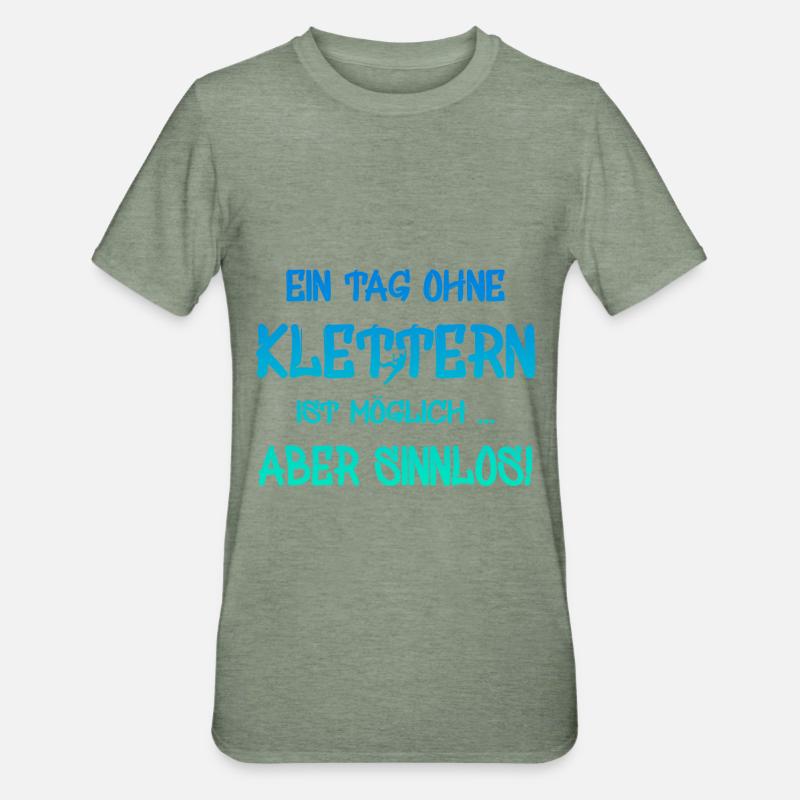 Klettern - Unisex Polycotton T-Shirt - Militärgrün meliert
