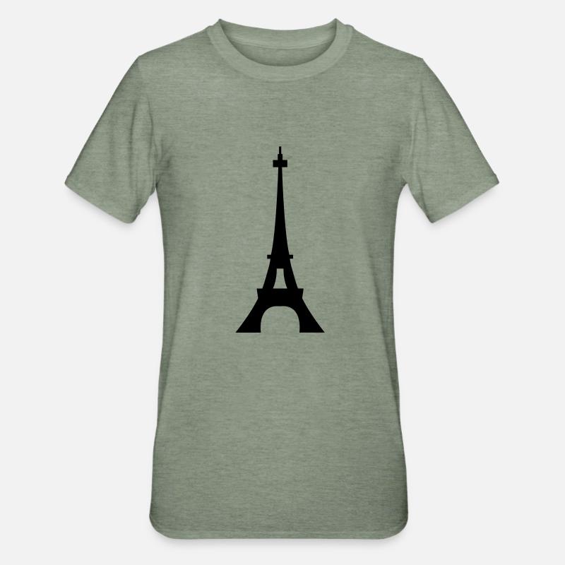 Eiffeltoren / Eiffeltower / Tour Eiffel - T-shirt polycoton Unisexe - vert kaki chiné