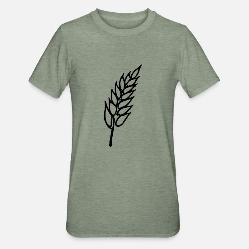 Weizen Illustration Brotbäcker Geschenkidee - Unisex Polycotton T-Shirt - Militärgrün meliert