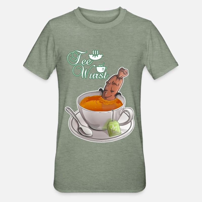 Teewurst  - Unisex Polycotton T-Shirt - Militärgrün meliert