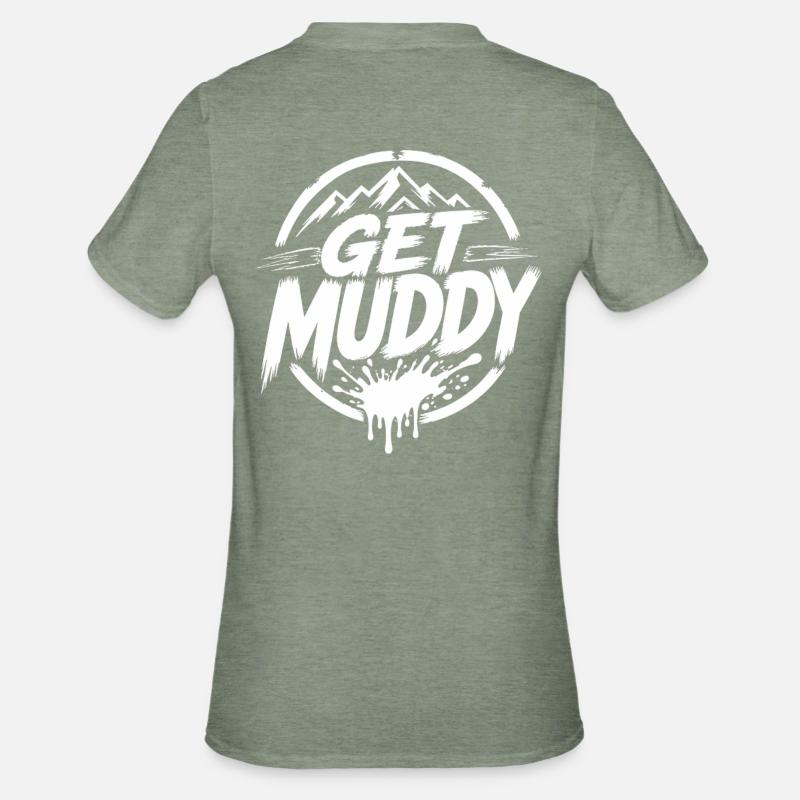 Get Muddy - Logo blanc - T-shirt polycoton Unisexe - vert kaki chiné