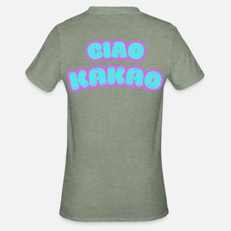 Design graffiti effronté avec des couleurs pastel - T-shirt polycoton Unisexe - vert kaki chiné