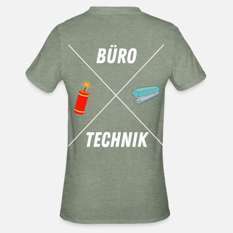 BUROTECHNIK - Unisex Polycotton T-Shirt - Militärgrün meliert