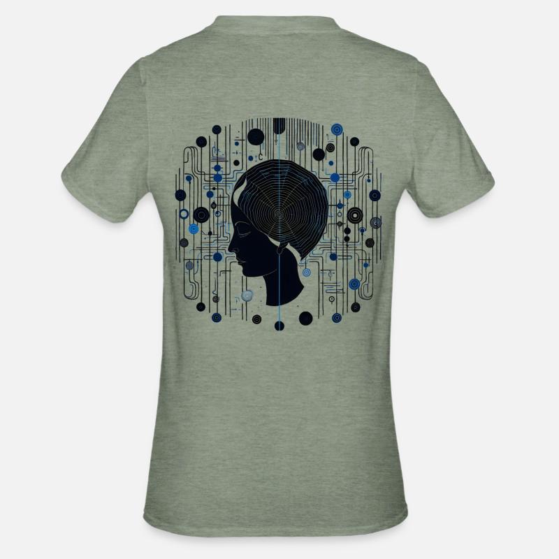 Brain Structures - Surreal Art - Unisex Polycotton T-Shirt - heather military green