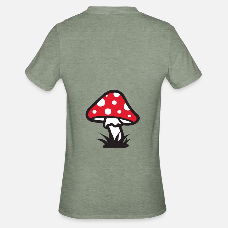:: Toadstool 2 :: muscimol :: - Unisex Polycotton T-Shirt - heather military green