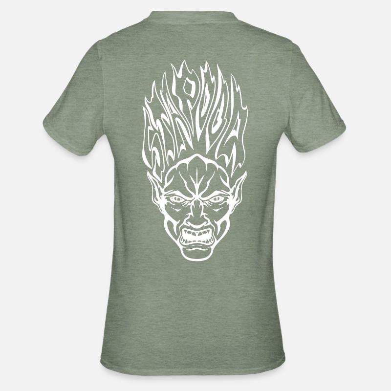 Stapooa demon1 - Unisex Polycotton T-Shirt - heather military green
