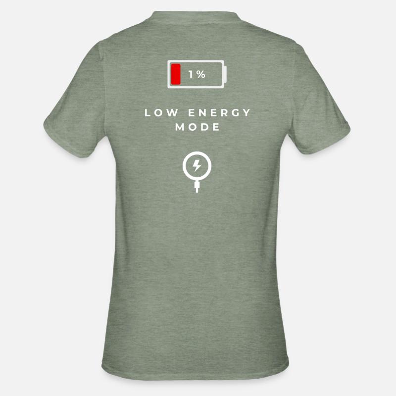 Low Energy Mode Graphics - Unisex Polycotton T-Shirt - heather military green