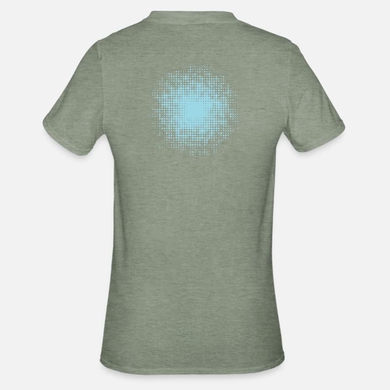fond rond pointillé bleu clair - T-shirt polycoton Unisexe - vert kaki chiné