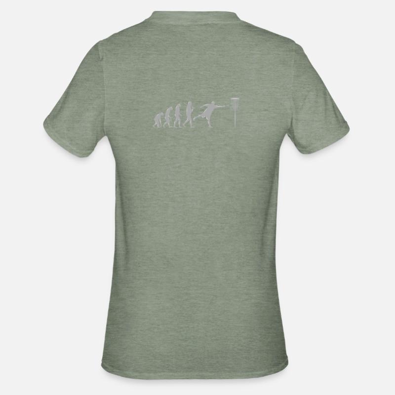 Disc Golf Evolution - Unisex Polycotton T-Shirt - Militärgrün meliert