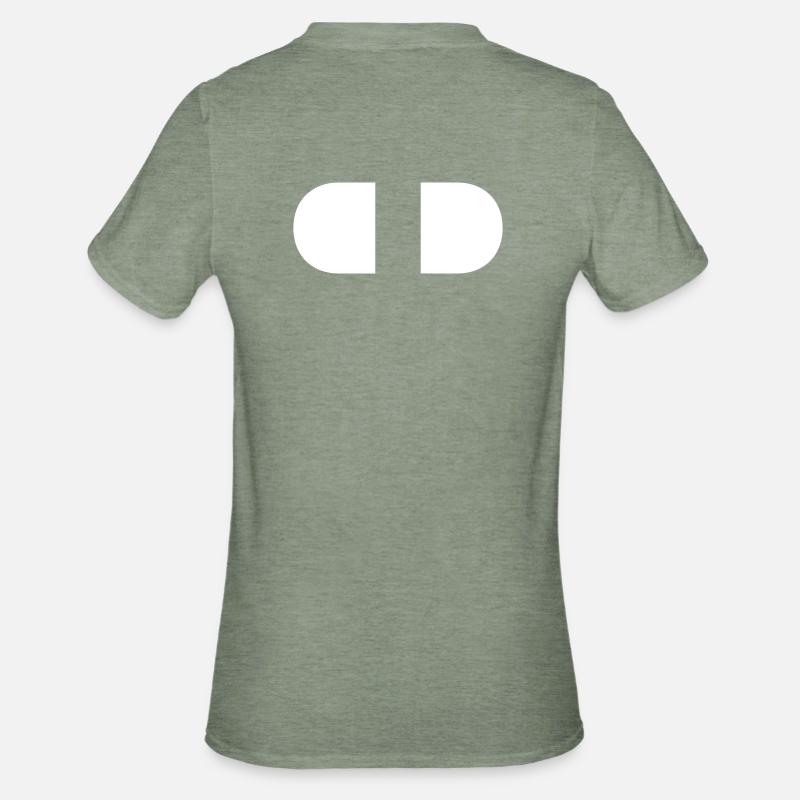 Manette-Split-Blanc - T-shirt polycoton Unisexe - vert kaki chiné