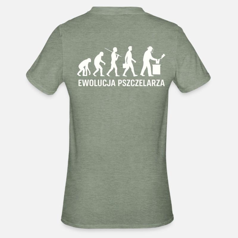 L’évolution de l’apiculteur - T-shirt polycoton Unisexe - vert kaki chiné