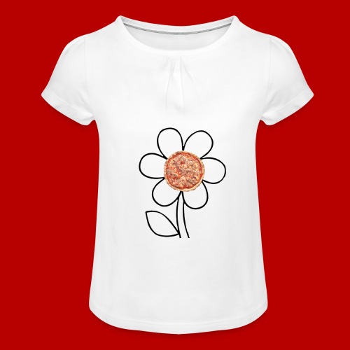 Pizzaflower Edition - Mädchen-T-Shirt mit Raffungen