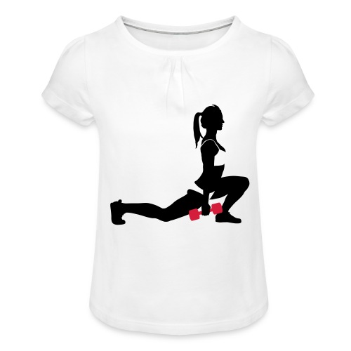 Fitness - Mädchen-T-Shirt mit Raffungen