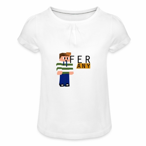 MinecraftFeranyLogo - Meisjes-T-shirt met plooien
