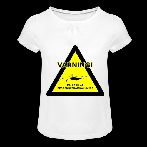 Varning Kallbad - T-shirt med rynkning flicka