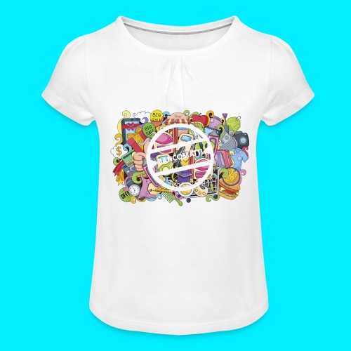 maglia logo doodle - Maglietta da ragazza con arricciatura