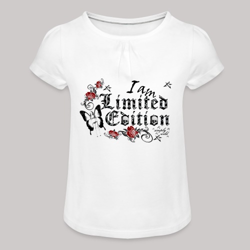 simply wild limited Edition on white - Mädchen-T-Shirt mit Raffungen