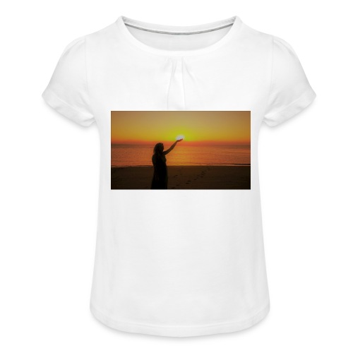 femme coucher de soleil - T-shirt à fronces au col Fille