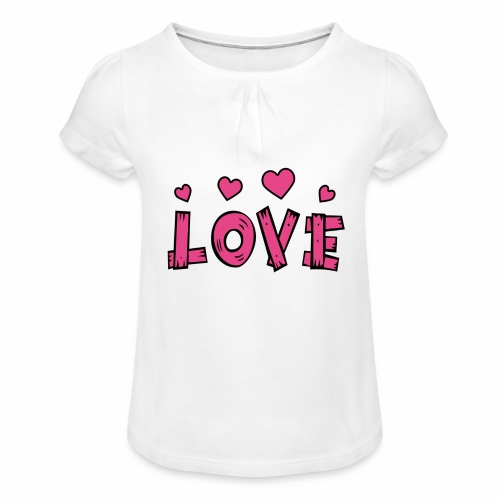 Love tuoteperhe - Tyttöjen t-paita, jossa rypytyksiä