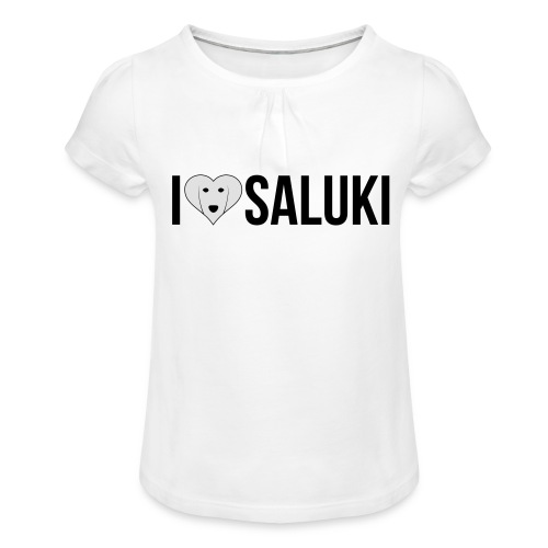 I Love Saluki - Maglietta da ragazza con arricciatura