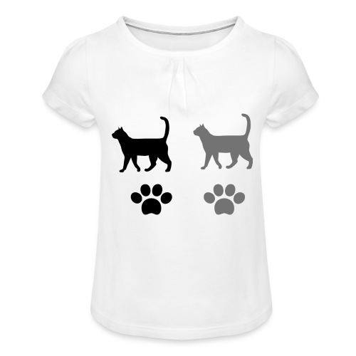2 chats qui se suivent - T-shirt à fronces au col Fille
