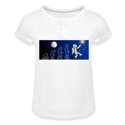 Europäischer Astronaut Evolution - Mädchen-T-Shirt mit Raffungen