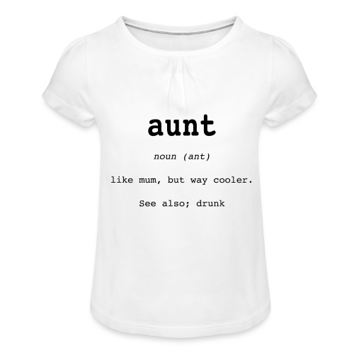 aunt - T-shirt med rynkning flicka