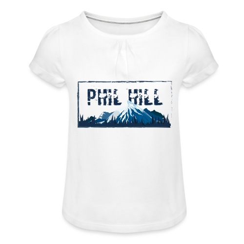 Phil Hill Mountain Sky Blue - Mädchen-T-Shirt mit Raffungen