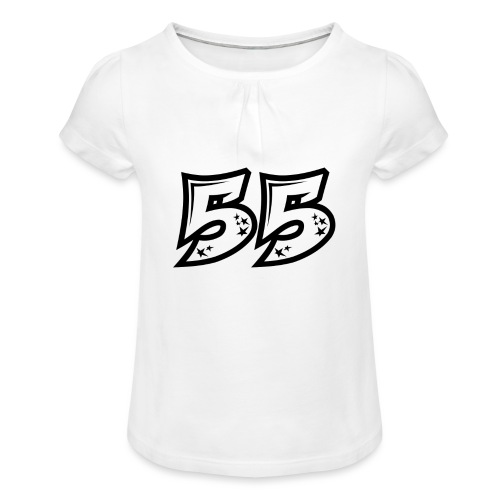 55 läpinäkyvänä - Tyttöjen t-paita, jossa rypytyksiä