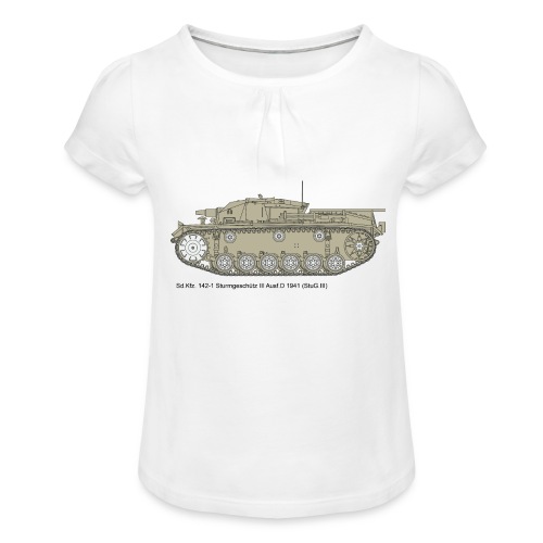 Stug III Ausf D. - Mädchen-T-Shirt mit Raffungen