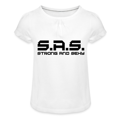 sas2 png - Meisjes-T-shirt met plooien