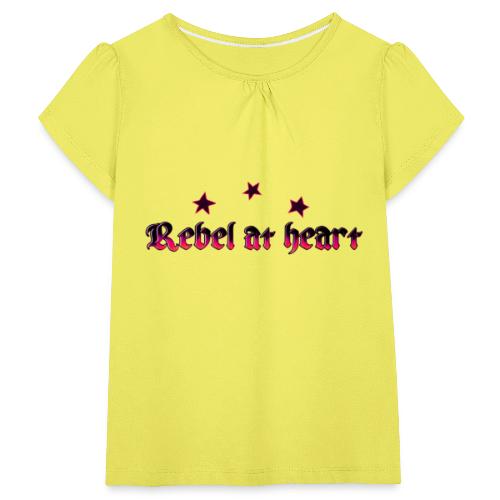 rebel at heart - Mädchen-T-Shirt mit Raffungen