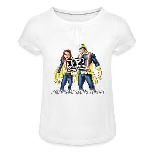 Superhelden & Logo - Mädchen-T-Shirt mit Raffungen