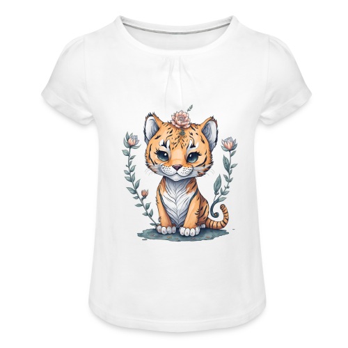 cucciolo tigre - Maglietta da ragazza con arricciatura
