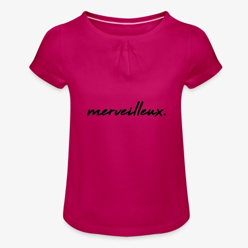 merveilleux. Black - Girl's T-Shirt with Ruffles