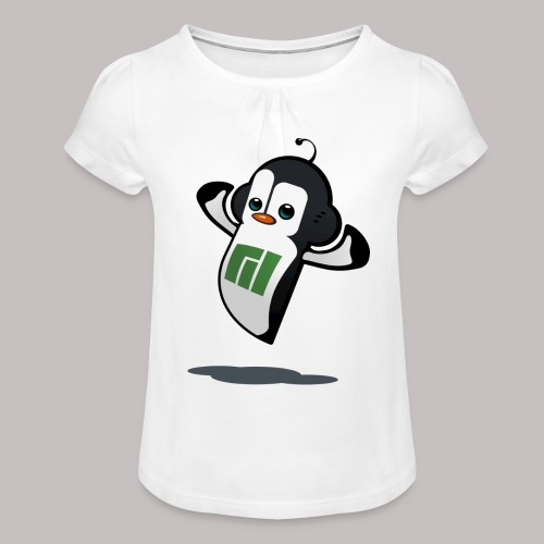 Manjaro Mascot strong left - Girl's T-Shirt with Ruffles