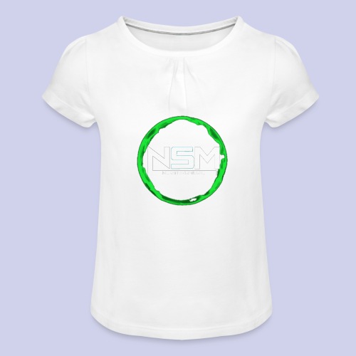 Unser Kreis mit unserem Logo ein bisschen lustig - Mädchen-T-Shirt mit Raffungen