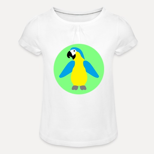 Yellow-breasted Macaw - Girl's T-Shirt with Ruffles