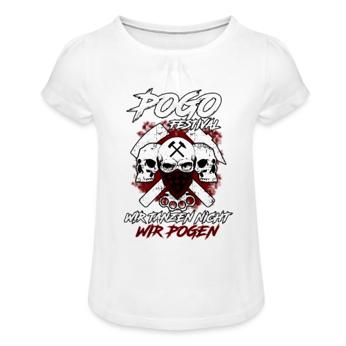 POGO Festival Logo 1 - Mädchen-T-Shirt mit Raffungen