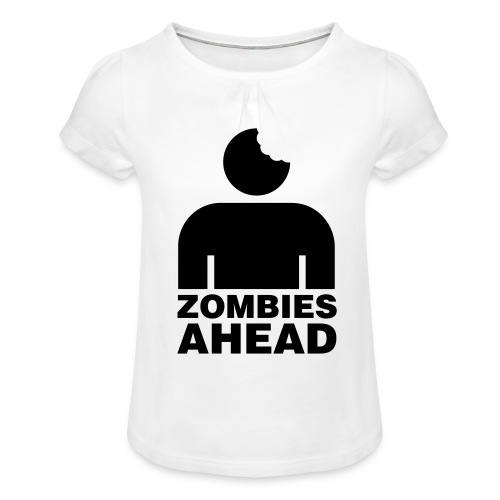 Zombies Ahead - T-shirt med rynkning flicka