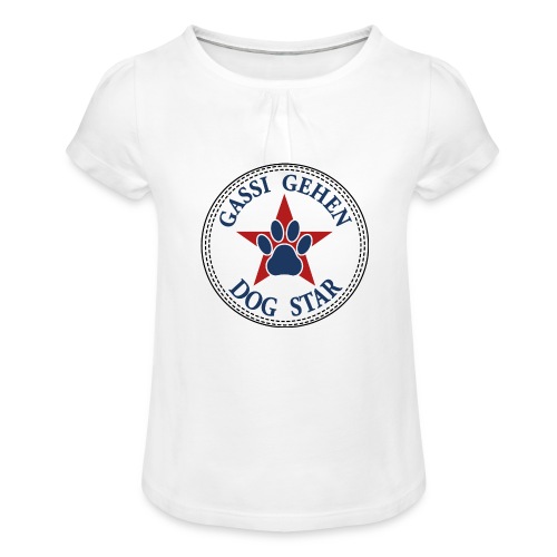 Gassi Gehen Dog Star - Mädchen-T-Shirt mit Raffungen