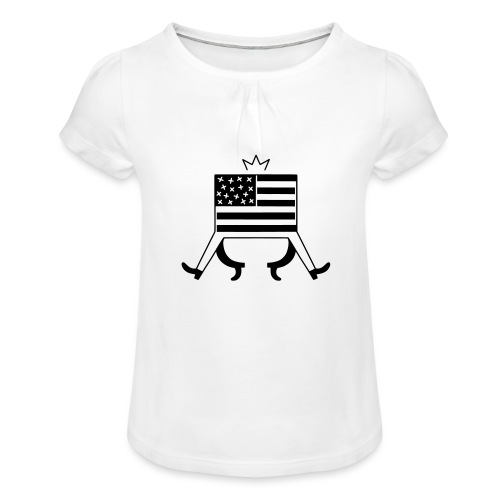 OK, America? - Mädchen-T-Shirt mit Raffungen