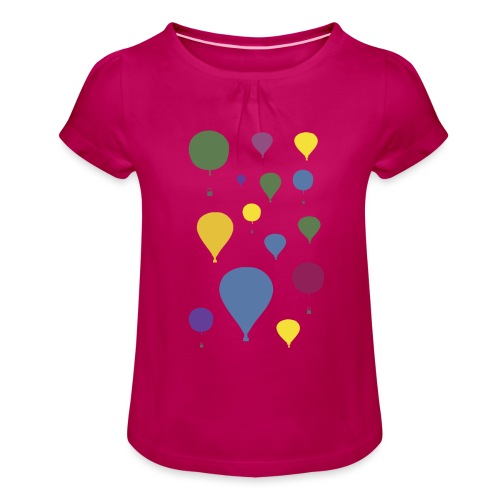 Farverige balloner til design i langt portrætformat - Pige T-shirt med flæser