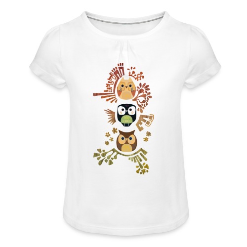 VEYM Good Wise Owls CASE - Mädchen-T-Shirt mit Raffungen