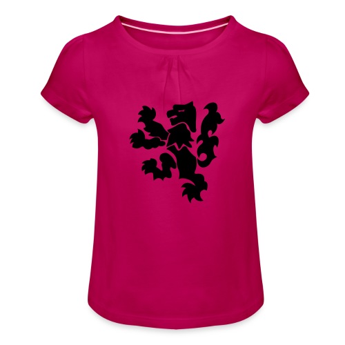 Lejon - T-shirt med rynkning flicka