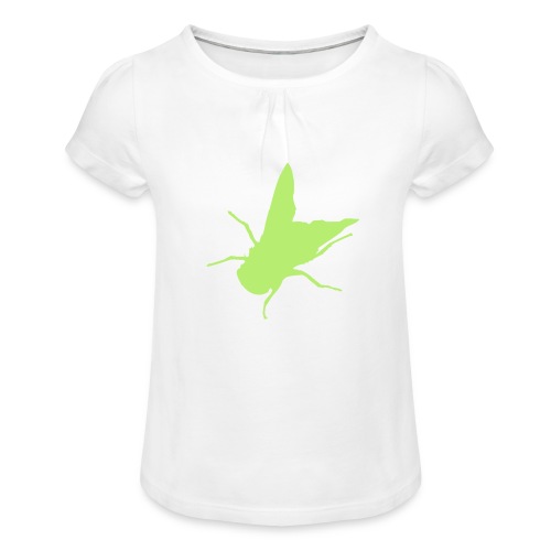 fliege - Mädchen-T-Shirt mit Raffungen