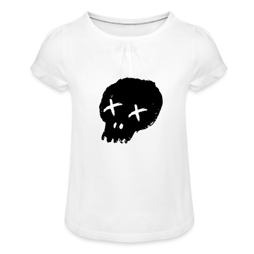 blackskulllogo png - Girl's T-Shirt with Ruffles